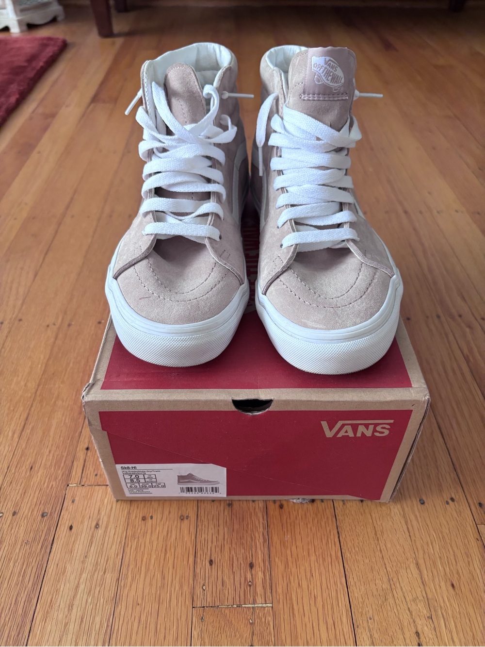Vans Unisex High-Top Sneakers in Light Beige and White